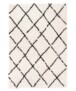 Hoogpolig vloerkleed ruiten Habitat - wit/zwart - overzicht, thumbnail