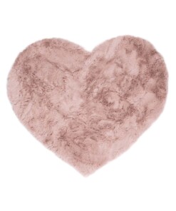 Kindervloerkleed hartje - Fluffy roze - overzicht boven