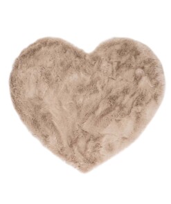 Kindervloerkleed hartje - Fluffy taupe - overzicht boven