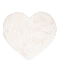 Kindervloerkleed hartje - Fluffy wit - overzicht boven