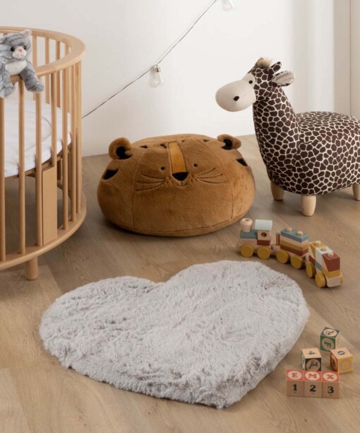 Kindervloerkleed hartje - Fluffy lichtgrijs - sfeer