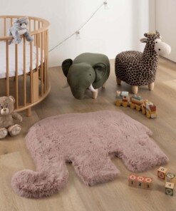 Kindervloerkleed Olifant - Fluffy roze - sfeer