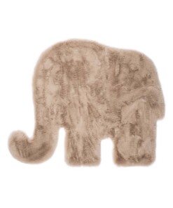 Kindervloerkleed Olifant - Fluffy taupe - overzicht boven