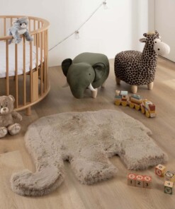 Kindervloerkleed Olifant - Fluffy taupe - sfeer, thumbnail