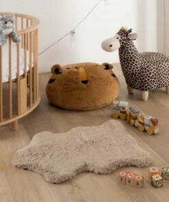 Kindervloerkleed schaap - Fluffy taupe - sfeer, thumbnail