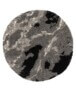 Rond hoogpolig vloerkleed Marble Artisan - grijs - overzicht, thumbnail