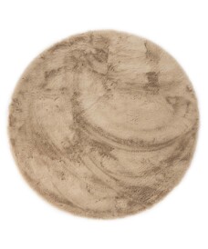 Rond hoogpolig vloerkleed - Comfy plus - taupe - overzicht, thumbnail Rond hoogpolig vloerkleed - Comfy plus - taupe - overzicht, thumbnail