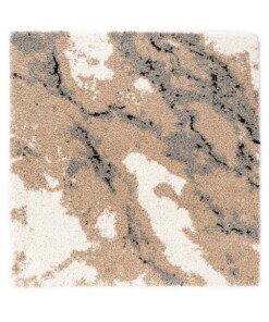 Vierkant hoogpolig vloerkleed Marble Artisan - beige - overzicht