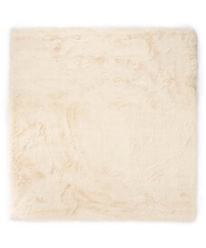 Vierkant hoogpolig vloerkleed - Comfy plus - crème - overzicht, thumbnail