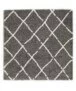 Vierkant hoogpolig vloerkleed ruiten Artisan - zwart/wit - overzicht, thumbnail