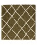 Vierkant hoogpolig vloerkleed ruiten Artisan - grijs/wit - overzicht, thumbnail