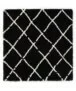 Vierkant hoogpolig vloerkleed ruiten Artisan - olijfgroen/wit - overzicht, thumbnail