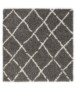 Vierkant hoogpolig vloerkleed ruiten Habitat - wit/zwart - overzicht, thumbnail