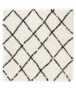 Vierkant hoogpolig vloerkleed ruiten Habitat - wit/zwart - overzicht, thumbnail