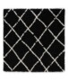 Vierkant hoogpolig vloerkleed ruiten Habitat - wit/zwart - overzicht, thumbnail