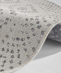 Rond binnen & buiten vloerkleed Olympia - grijs/crème - close up, thumbnail