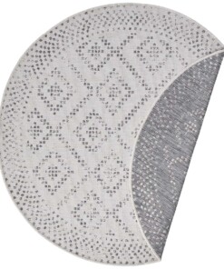 Rond binnen & buiten vloerkleed Olympia - grijs/crème - overzicht boven, thumbnail