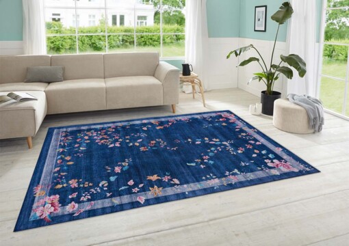 Oosters vloerkleed Gloriosa - donkerblauw - sfeer