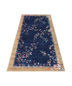 Oosters vloerkleed Gloriosa - blauw/goud - overzicht schuin, thumbnail Oosters vloerkleed Gloriosa - blauw/goud - overzicht schuin, thumbnail