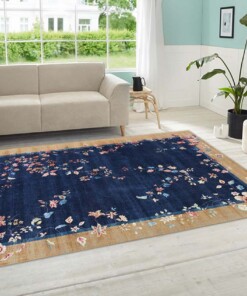 Oosters vloerkleed Gloriosa - blauw/goud - sfeer