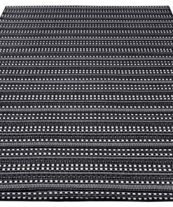 Binnen & buiten vloerkleed Frya - zwart/crème - overzicht schuin, thumbnail