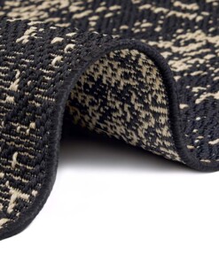 Binnen & buiten vloerkleed Willa - zwart/beige - close up, thumbnail