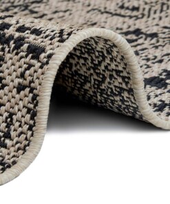 Binnen & buiten vloerkleed Willa - beige/zwart - close up, thumbnail Binnen & buiten vloerkleed Willa - beige/zwart - close up, thumbnail