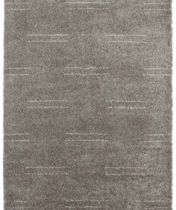 Hoogpolig vloerkleed met franjes Kamahe - grijs - overzicht boven