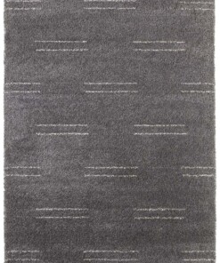 Hoogpolig vloerkleed met franjes Kamahe - donkergrijs - overzicht boven