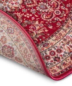 Rond perzisch tapijt - Zahra rood - close up, thumbnail Rond perzisch tapijt - Zahra rood - close up, thumbnail