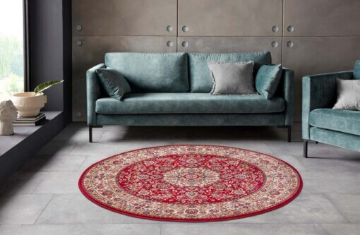 Rond perzisch tapijt - Zahra rood - sfeer