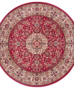 Rond perzisch tapijt - Zahra rood - overzicht boven, thumbnail Rond perzisch tapijt - Zahra rood - overzicht boven, thumbnail