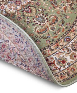 Rond perzisch tapijt - Zahra groen - close up, thumbnail