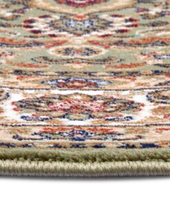 Rond perzisch tapijt - Zahra groen - close up, thumbnail