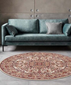 Rond perzisch tapijt - Zahra beige - sfeer, thumbnail