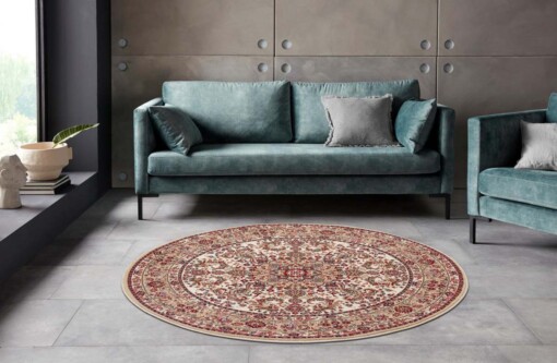 Rond perzisch tapijt - Zahra beige - sfeer