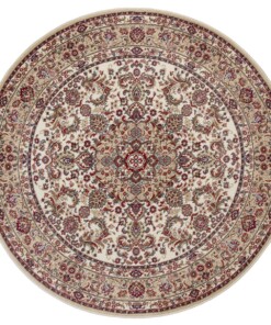 Rond perzisch tapijt - Zahra beige - overzicht boven