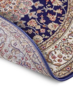 Rond perzisch tapijt - Zuhr marineblauw - close up, thumbnail Rond perzisch tapijt - Zuhr marineblauw - close up, thumbnail