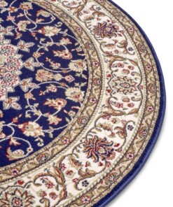 Rond perzisch tapijt - Zuhr marineblauw - close up, thumbnail Rond perzisch tapijt - Zuhr marineblauw - close up, thumbnail