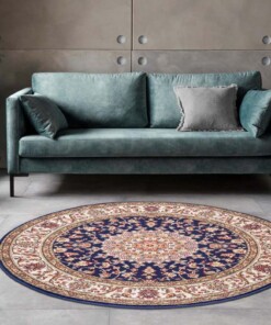 Rond perzisch tapijt - Zuhr marineblauw - sfeer, thumbnail