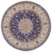 Rond perzisch tapijt - Zuhr lichtblauw - overzicht boven, thumbnail
