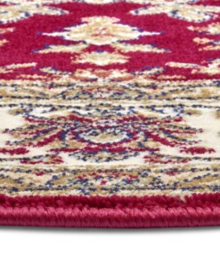 Rond perzisch tapijt - Zuhr rood - close up, thumbnail