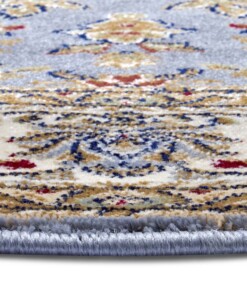 Rond perzisch tapijt - Zuhr lichtblauw - close up, thumbnail