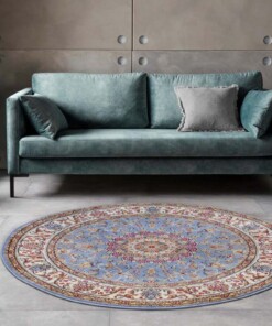 Rond perzisch tapijt - Zuhr lichtblauw - sfeer