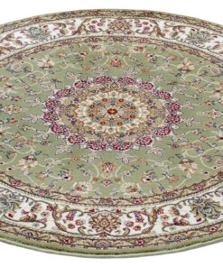 Rond perzisch tapijt - Zuhr groen - overzicht schuin, thumbnail