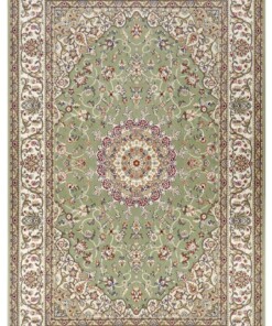 Perzisch tapijt - Zuhr groen - overzicht boven