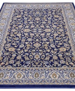 Perzisch tapijt - Aljars marineblauw - overzicht schuin, thumbnail Perzisch tapijt - Aljars marineblauw - overzicht schuin, thumbnail