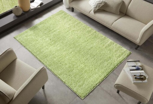 Hoogpolig vloerkleed Amelie - groen - sfeer