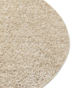 Rond hoogpolig vloerkleed Amelie - beige - close up, thumbnail