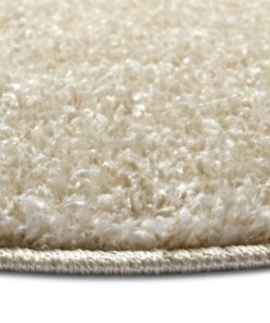 Rond hoogpolig vloerkleed Amelie - beige - close up, thumbnail
